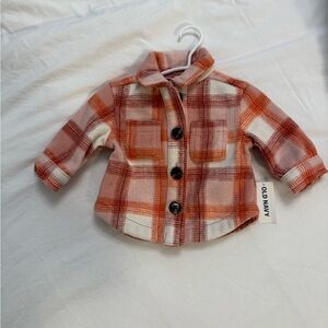 Old Navy Plaid Baby Jacket - Orange and White